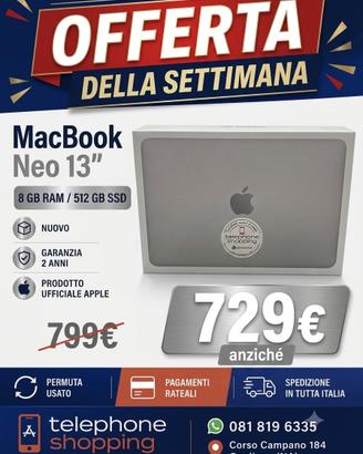 MacBook Neo 13" ✅ 8 GB RAM / 512 GB SSD