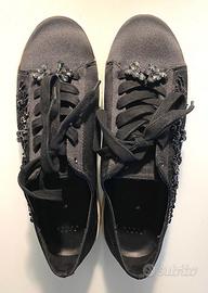 ZARA Sneakers Nero Con Gli Strass N.37