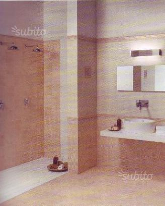 Piastrelle Pavimento Rivestimento Bagno Rosa Beige