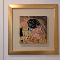 Quadro 50x50 Il Bacio di Klimt, Tela a Rilievo