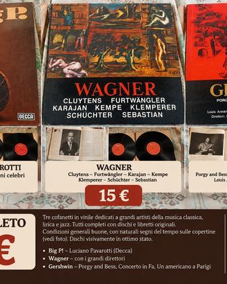 Lotto 3 cofanetti vinile 33 giri –