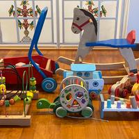Cavallo a dondolo, primi passi, giochi in legno