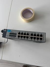 Switch di rete hp 1410-16g con pannello patch