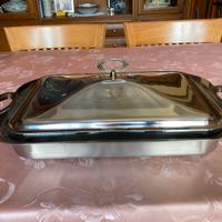Pirofila in pyrex con vassoio in acciaio inox