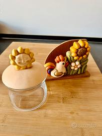 THUN Portatovaglioli gallo/girasole e barattolo