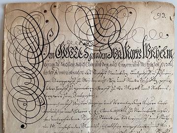 Documento del 1693 autografo + sigillo ducale