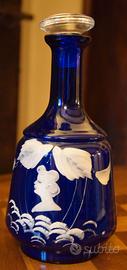 Bottiglia in vetro di Murano con cammeo del 1800