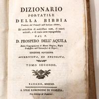 Libro Antico - Dizionario Portatile Della Bibbia