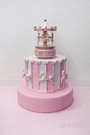 Torta scenografica carillon carosello giostrina
