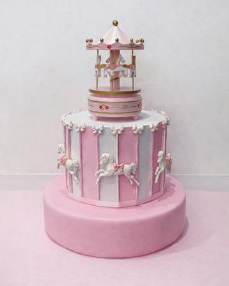 Torta scenografica carillon carosello giostrina