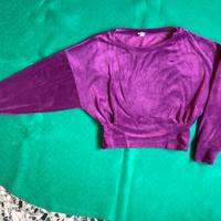 Maglioncino donna in ciniglia - Taglia M - Viola.