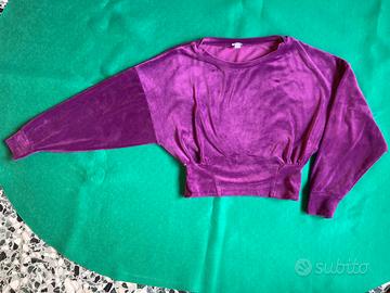 Maglioncino donna in ciniglia - Taglia M - Viola.