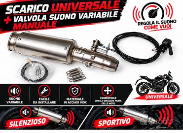 Scarico terminale per moto+Valvola suono variabile