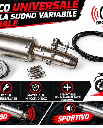 Scarico terminale per moto+Valvola suono variabile