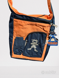 borsa a tracolla vintage arancione e blu Pickwick