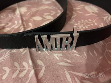 Cintura AMIRI NERA CON SIMBOLO ARGENTO