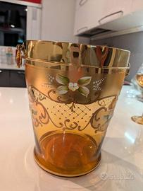 porta ghiaccio e calici in vetro murano 