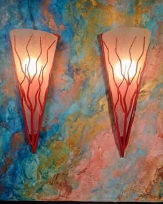 Coppia Applique Corallo vintage