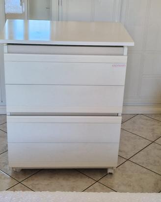 Fasciatoio bianco con cassettoni.