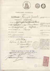 vecchio documento penale città di Voghera