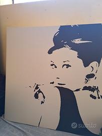 Quadro su tela Audrey Hepburn 90x90