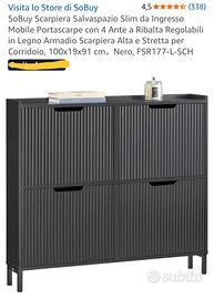 Scarpiera nera slim nuova