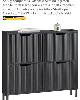Scarpiera nera slim nuova