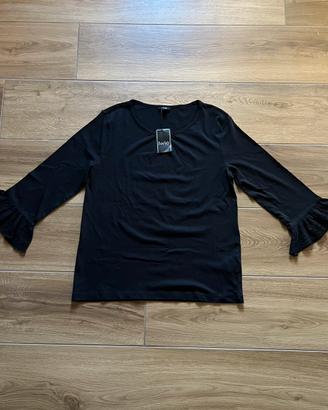 Maglia nera 100% cotone nuova con cartellino
