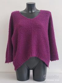 Maglione Bouclé Fucsia/Viola – Oversize