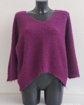 Maglione Bouclé Fucsia/Viola – Oversize