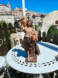 pastore presepe, donna, firmata, contadina