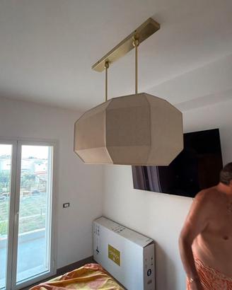 Lampadario phedre a sospensione colore crema
