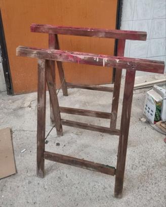 Coppia cavalletti in legno pieghevoli