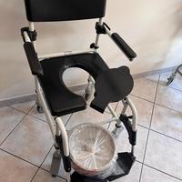 Sedia Doccia WC con ruote e freni