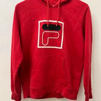 Felpa Fila Rossa con Cappuccio Logo Frontale