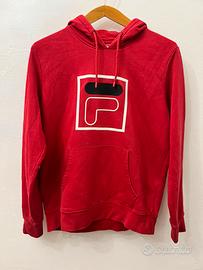 Felpa Fila Rossa con Cappuccio Logo Frontale