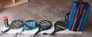 quattro racchette da padel più borsone 
