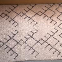 Tappeto stile berbero 215x150cm con frange panna