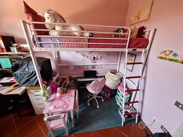 Letto a soppalco - 90 x 190 cm - Bianco