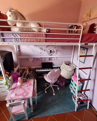 Letto a soppalco - 90 x 190 cm - Bianco