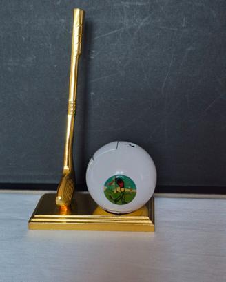 ACCENDINO SET SCRIVANIA PALLA DA GOLF ANNI ‘60/’70