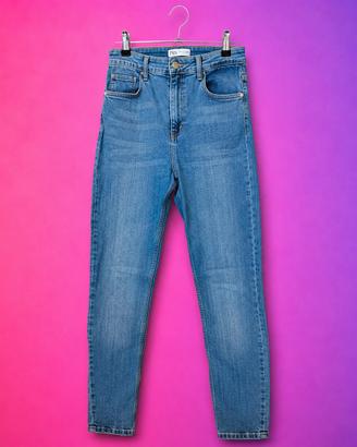 Jeans ZARA donna skinny vita alta tg 36 denim blu