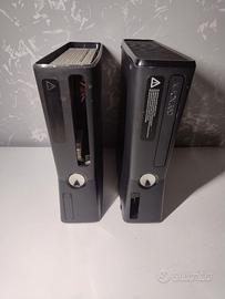 Lotto 2 Xbox 360 Slim nere per ricambi