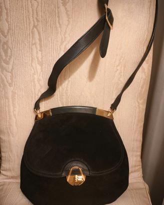 BORSA GUCCI ORIGINALE A TRACOLLA DI CAMOSCIO NERO