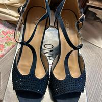 Sandali blu con strass Tacco 39