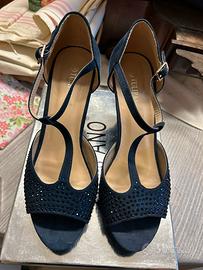 Sandali blu con strass Tacco 39