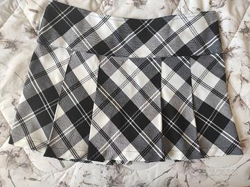 Gonna tartan bianco e nero Susymix 