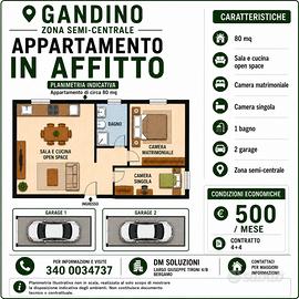 Gandino con due camere da letto e due box auto