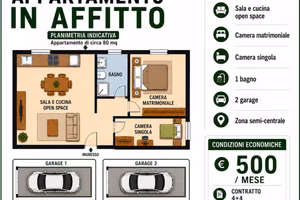 Gandino con due camere da letto e due box auto
