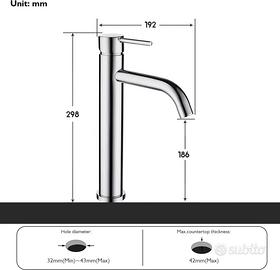 Miscelatore lavabo e piletta